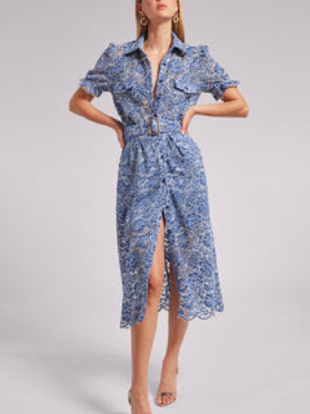 Generation Love blue floral lace dress